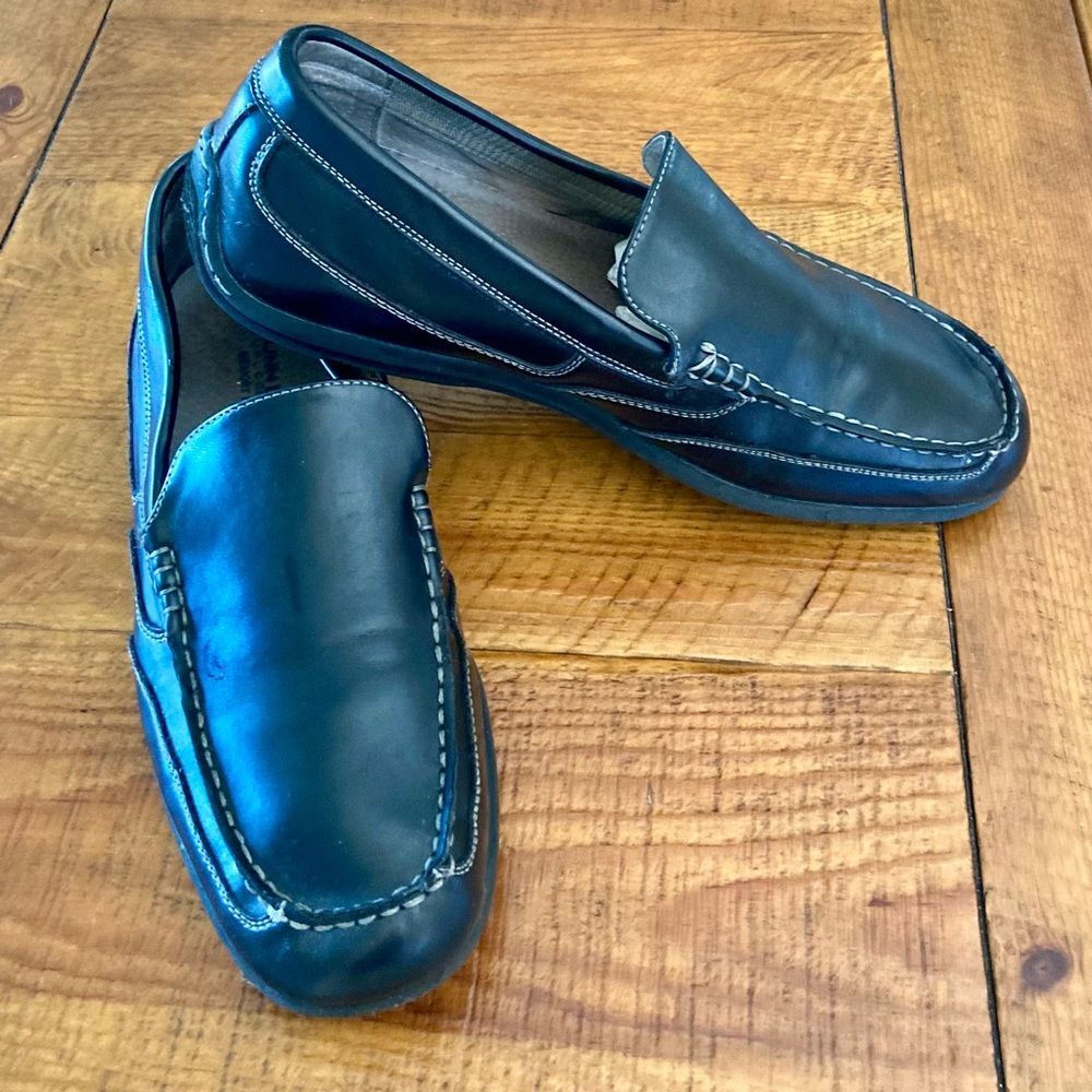 NUNN BUSH Cale Dual Memory
Foam Faux Leather Slip-on Loafer Shoes Black Size 9.5